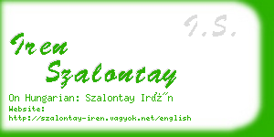 iren szalontay business card